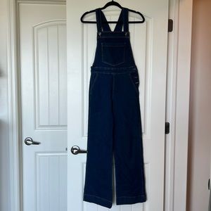 Denim Wide Leg Overalls